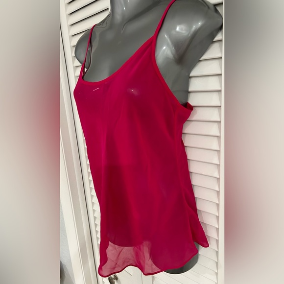 Sheer bright pink flowy camisole tank size small - Picture 2 of 8